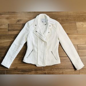 Carolina Belle Tweed Full Zip Jacket White Women’s Sm